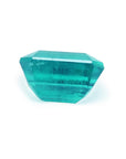 Fine quality loose Mizo mine Colombian emerald underneath view displaying pavilion