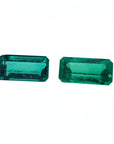 Loose natural colombian emeralds matching pair set fine quality, Two Sparkling, Natural Emeralds in a Striking Hue.