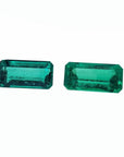 Loose natural colombian emeralds matching pair set fine quality, Two Sparkling, Natural Emeralds in a Striking Hue.