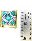 Affordable cufflinks with Colombian emeralds five stone high quality natural sourced from Muzo mines clip system