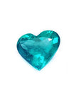 GIA certified 3.27 carat Colombian emerald, heart cut, with a vibrant teal color.