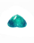 GIA certified 3.27 carat heart-cut Colombian emerald gemstone with vibrant green facets.