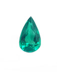 GIA certified loose natural colombian emerald pear cut bluish deep green.