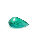 GIA certified loose emerald pear cut upside down displaying pavilion