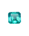Gia certified loose natural colombian emerald 1.88 ct. front side table and crown view
