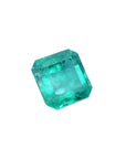 GIA certified loose natural Colombian emerald square 2.23 ct. front right side table and crown view
