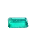 2.47 carat GIA certified loose Colombian emerald, sparkling bluish-green, emerald cut.
