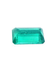 2.47 carat GIA certified loose Colombian emerald, sparkling bluish-green, emerald cut.