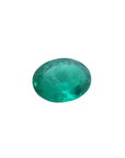 Bright bluish-green 3.68 ct. GIA certified oval emerald from Colombia.