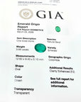 GIA certified 3.68 ct. loose oval emerald from Colombia, bright bluish-green.