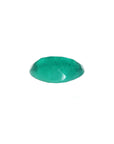 3.68 ct GIA certified oval emerald from Colombia, displaying a bright bluish-green color.