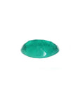 3.68 ct GIA certified oval emerald from Colombia, displaying a bright bluish-green color.