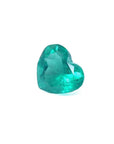 Heart-shaped emerald gemstone high quality vibrant bluish green color very close to the maximum quality.