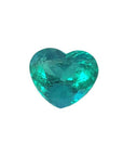 GIA certified heart cut natural colombian emerald, sparkling bluish medium-deep green color.