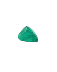 Natural colombian emerald heart cut, displaying pavilion.