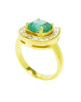 1.48 ct. horseshoe emerald ring for women crafted in 14k yellow gold