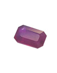July birthstone natural ruby Burma emerald-cut 1.12 ct. left side table and crown visibles