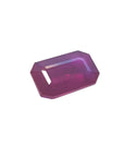 July birthstone natural ruby Burma emerald-cut 1.12 ct. right side table and crown visibles