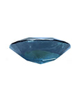 3.04 ct. Natural Australian loose sapphire oval cut, underside view girdle and pavilion visibles