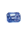 1.33 carats loose natural blue sapphire emerald-cut, right side position displaying table and crown