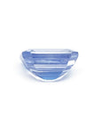 1.33 carats loose natural blue sapphire emerald-cut, underside view girdle and pavilion visibles