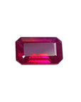 Loose natural ruby emerald cut from Burma 1.08 ct. upside position table and crown visibles