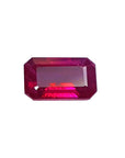 Loose natural ruby emerald cut from Burma 1.08 ct. upside position table and crown visibles