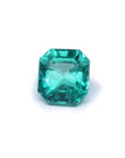 4.71 carat emerald-cut GIA certified Colombian emerald with a medium bluish-green hue.