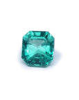 4.71 carat emerald-cut GIA certified Colombian emerald with a medium bluish-green hue.