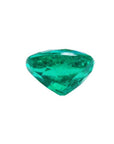 2.11 carat oval cut loose Colombian emerald, sparkling deep bluish-green.