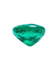 2.11 carat oval cut loose Colombian emerald, sparkling deep bluish-green.