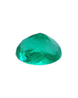 Natural loose Colombian emerald oval cut, upside down pavilion view
