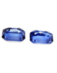 2.16 ct. loose matching pair of sparkling, medium light blue violet emerald-cut sapphires.