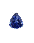 3.30 ct. Pear shaped loose blue sapphire natural gemstone, fontal tall position stone face