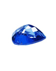 3.30 ct. Pear shaped loose blue sapphire natural gemstone, upside down exposing pavilion
