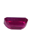 loose natural ruby emerald cut from Burma, underside position girdle and pavilion visibles