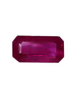 Sparkling 0.97 carat Burma loose ruby, rich red emerald cut.