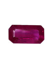 Sparkling 0.97 carat Burma loose ruby, rich red emerald cut.