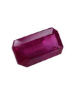 Sparkling medium deep rich red emerald cut natural Burma loose ruby.
