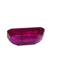 Loose natural ruby rectangular emerald cut, underside girdle and pavilion visibles