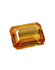 4.05 ct. vibrant intense yellow natural sapphire, emerald-cut loose gemstone.