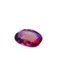 Loose natural pink sapphire oval cut from Sri Lanka, upside position displaying table and crown