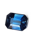 GIA certified natural loose sapphire 3.53 ct. emerald cut, left side position table and crown visibles