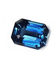 GIA certified natural loose sapphire 3.53 ct. emerald cut, and a sparkling greenish-blue hue, sourced from Thailand.