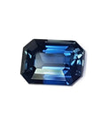 3.53 ct. GIA Certified Natural Loose Sapphire Intense Blue Greenish Color Emerald cut