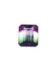 Loose 6.55 ct. emerald-cut watermelon tourmaline, red-green-purple, from Brazil.