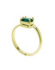 Toi et Moi Two Stone Emerald Diamond Ring 18k Gold