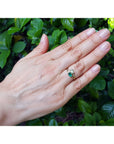 Toi et Moi Two Stone Emerald Diamond Ring 18k Gold