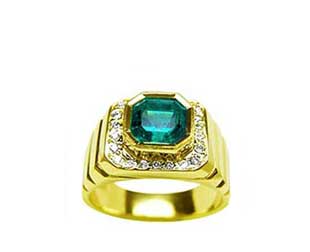 Men's Emerald rings fine jewelry