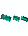 Matched trio set natural loose colombian emeralds bluish green color fine quality from the Muzo mines.